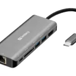Sandberg Station d'accueil USB-C vers HDMI + LAN + SD + USB 100W