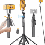 C17 Intelligent AI - Stabilisateur de téléphone Gimbal Bluetooth Stable avec Suivi du Visage et Quadrapod Intégré